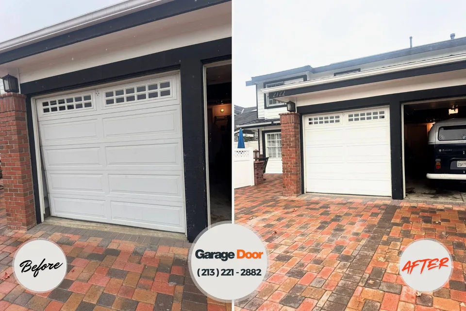 Before and after: garage door repair Nelsonville, OH